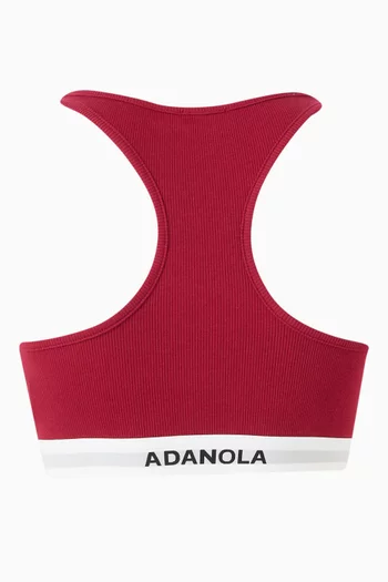 حمالة صدر بتصميم رياضي وشريط بشعار الماركة قماش مضلع