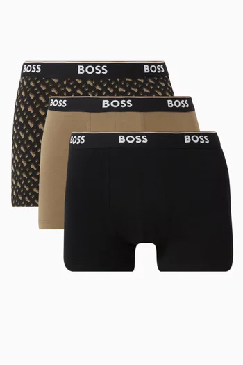 Logo Trunks in Stretch Cotton, Set of 3