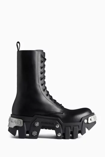 Bulldozer Lace-Up Platform Boots in Calfskin