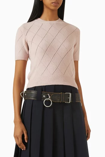Openwork-knit Sweater in Cashmere