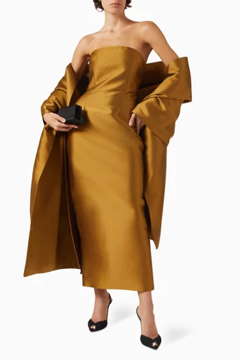 فستان ريني بشال وحافة فوق الكاحل