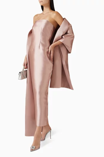 فستان ريني بشال وحافة فوق الكاحل