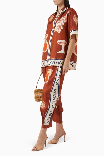 بنطال سولاي دامور بقصة ساق تضيق باتجاه الأسفل حرير