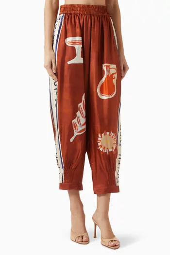 بنطال سولاي دامور بقصة ساق تضيق باتجاه الأسفل حرير