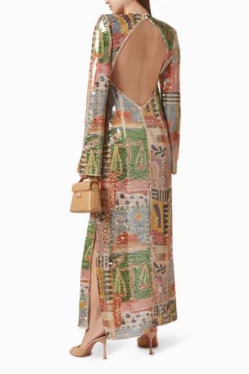 فستان لوميرا مطرز بالترتر