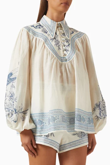 Villa Romantica Blouse in Linen