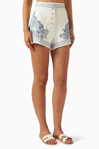 Villa Romantica Corset Shorts in Linen