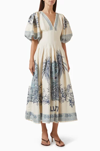 Villa Romantica Corset Dress in Linen Blend