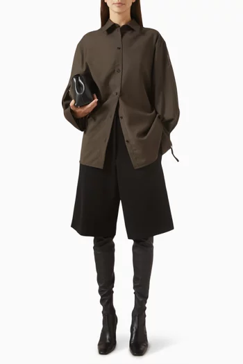 قميص بأربطة على الأساور صوف