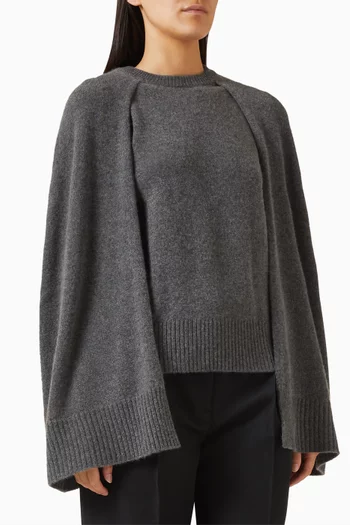 Crew Cape Knit Top in Cashmere