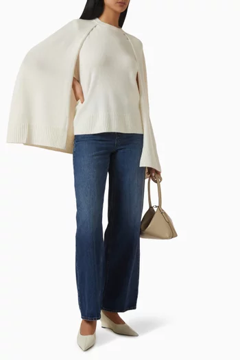 Crew Cape Knit Top in Cashmere