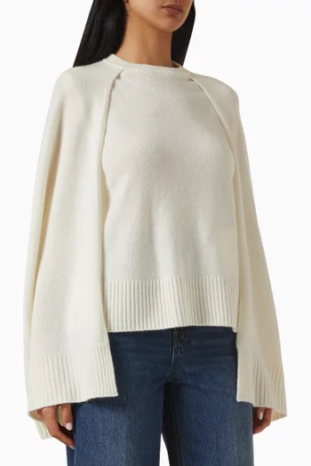 Crew Cape Knit Top in Cashmere