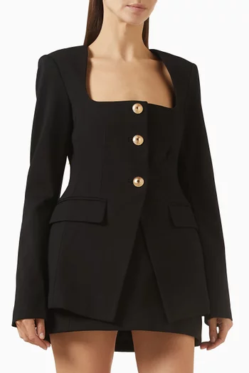 Soft Stretch Ponte Sculpted Blazer