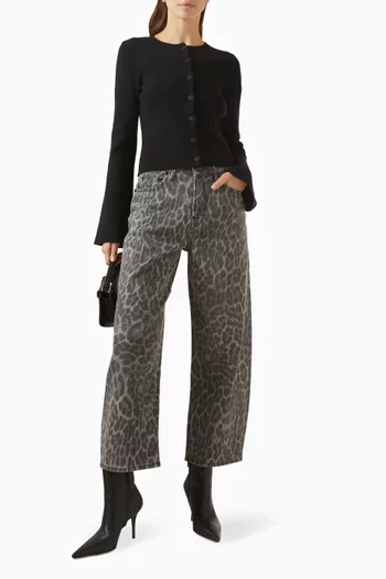 Good Standard Leopard-print Barrel-leg Jeans