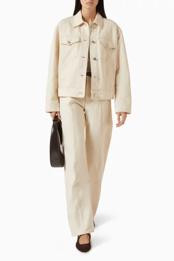 جاكيت تراكر كلاسيكي بقصة فضفاضة دينم