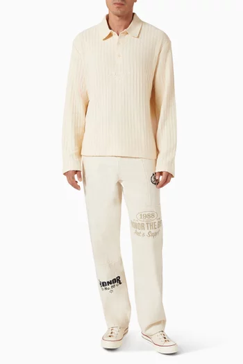 سترة بولو منسوجة من مزيج القطن