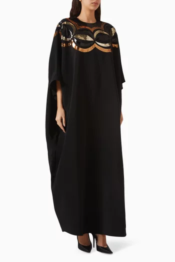 Sequin-embellished Kaftan in Cady