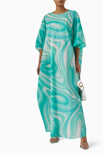 Marmo-print Kaftan in Cotton