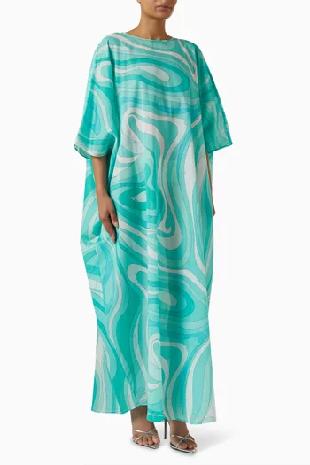 Marmo-print Kaftan in Cotton