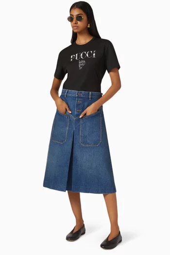 تي شيرت بشعار الماركة قطن جيرسيه