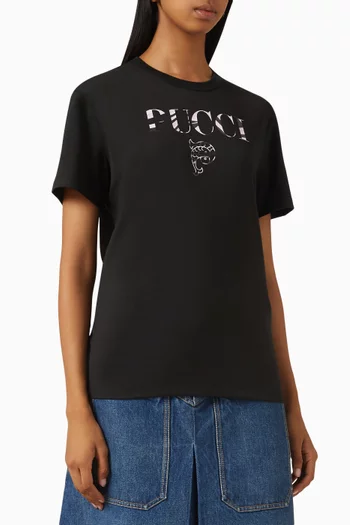 تي شيرت بشعار الماركة قطن جيرسيه