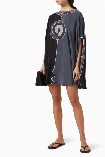 Astro-print Kaftan in Crepe de Chine