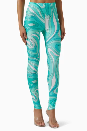 Marmo-print Leggings in Lycra