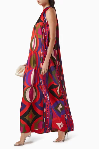 Collane-print Kaftan in Silk