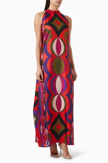 Collane-print Kaftan in Silk