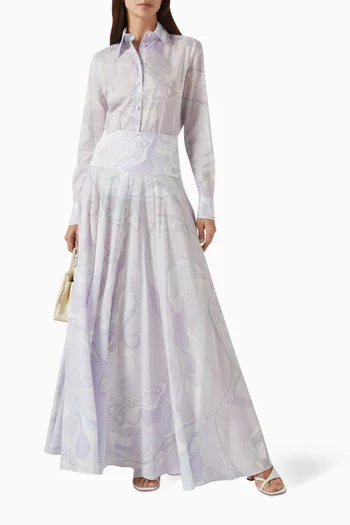 قميص بنقشة اوركيدي قطن موسلين