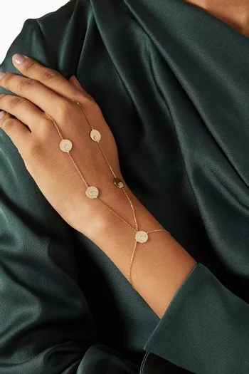 Disc Diamond Handchain Bracelet in 18kt Yellow Gold