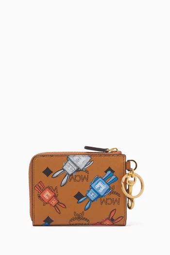 حافظة بطاقات ارين بسحّاب قنب بنقشة رابوت فيزيتوس