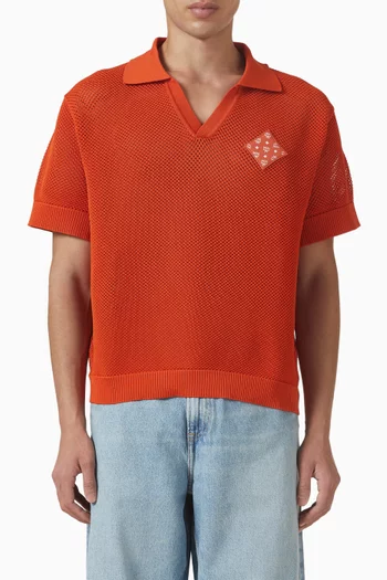 Mesh Knit Polo Shirt