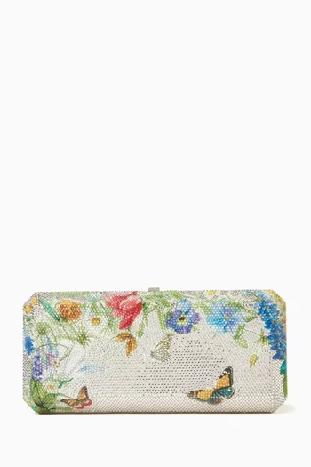 Slim Wildflower Embellished Clutch