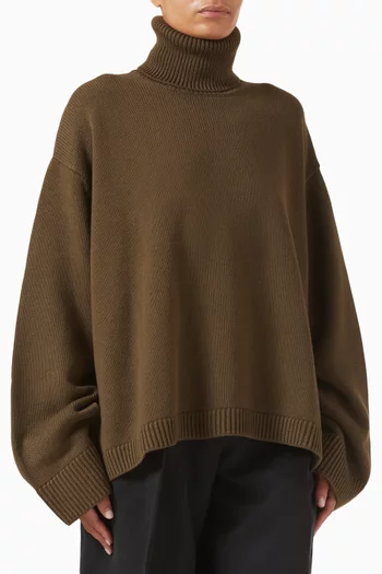 سترة ريا بقصة ترابيز وياقة عالية مزيج صوف