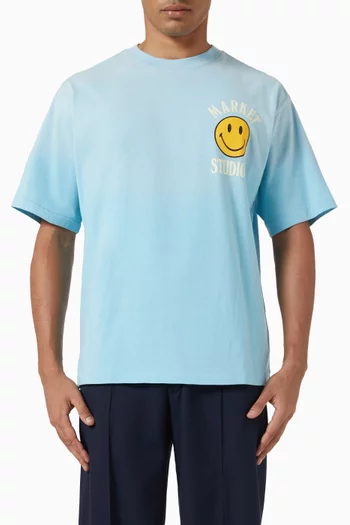 Smiley Upside Down Lockup T-shirt in Cotton