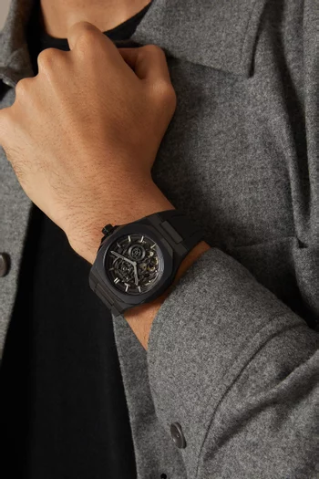 Skeleton Rubber Watch, 41.5mm