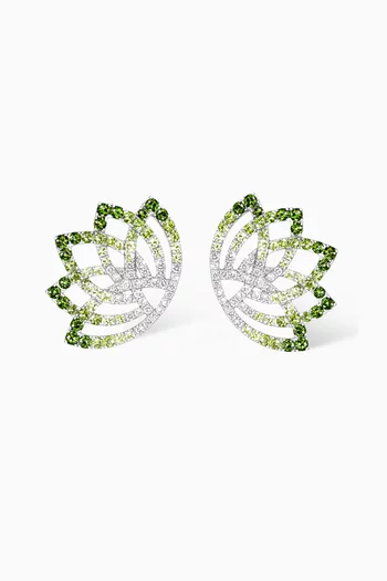 أقراط لأعلى الأذن بتصميم زهرة اللوتس ذهب أبيض عيار 18