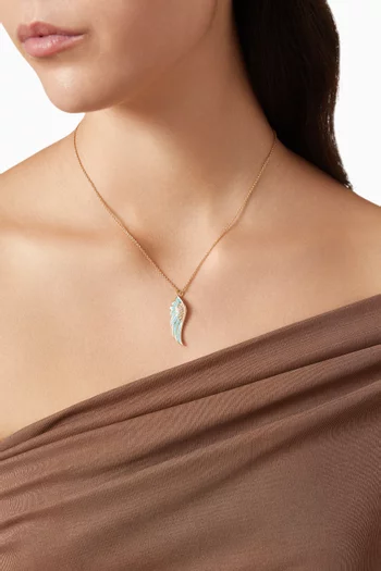 Wings Reflection Mini Icon Pendant Necklace in 18kt Yellow Gold