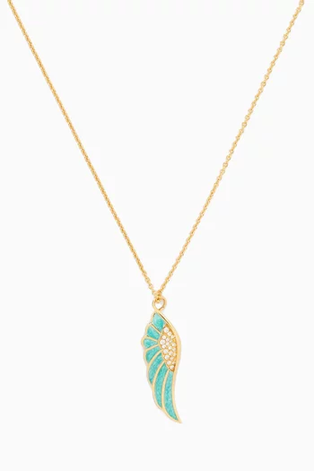 Wings Reflection Mini Icon Pendant Necklace in 18kt Yellow Gold