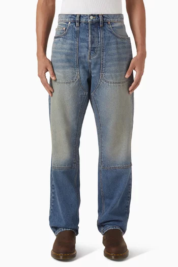 Western Double Knee Jeans in Denim