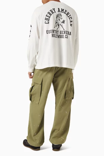 تي شيرت بجيب وشعار Cowboys قطن