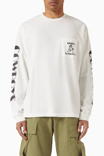 تي شيرت بجيب وشعار Cowboys قطن