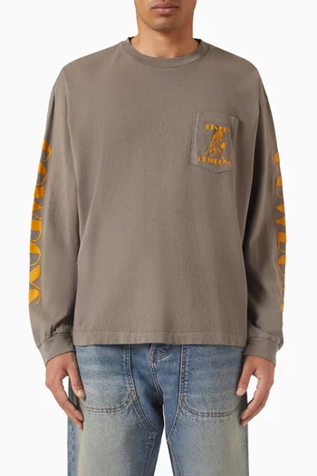 تي شيرت بجيب وشعار Cowboys قطن