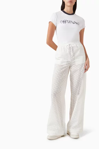 Embroidered Script Logo T-shirt in Cotton