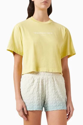 Switch Off Crop T-shirt in Cotton