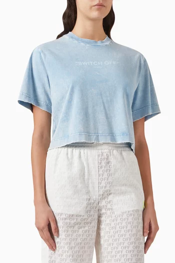 Switch Off Crop T-shirt in Cotton