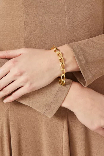 سوار سلسلة بحلقات سميكة مسطحة فينتج من الثمانينيات