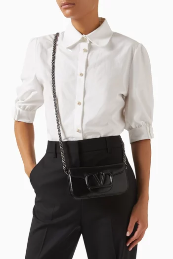 حقيبة كتف فالنتينو غارافاني لوكو صغيرة جلد