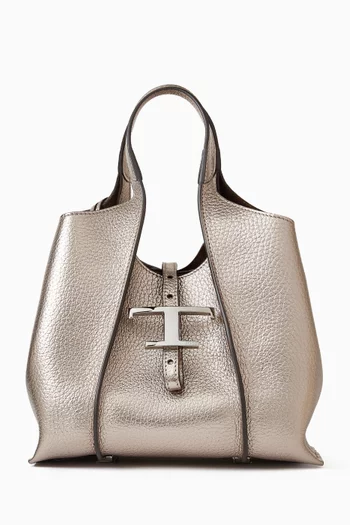Mini T Timeless Shopping Bag in Leather